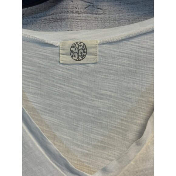 Tree of Life Ruffle Sleeve V-Neck Top - Picture 2 of 3